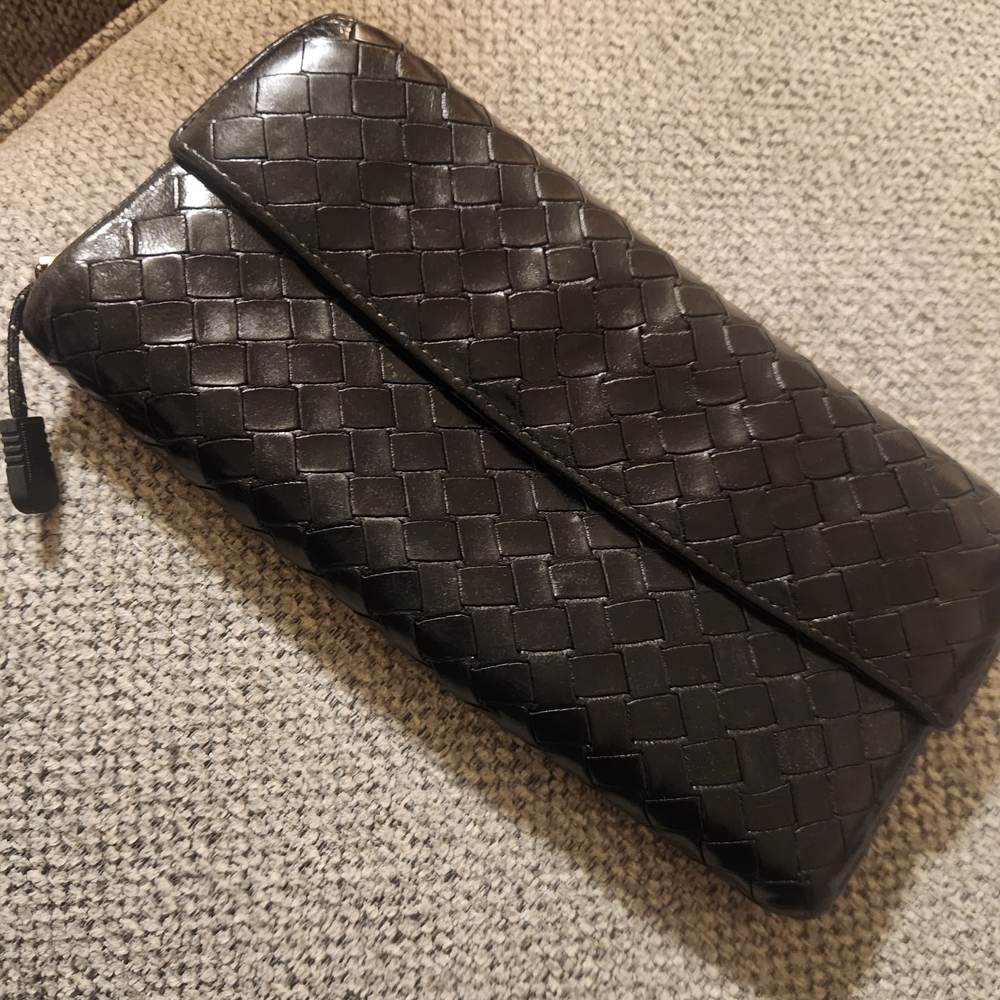 Bottega Veneta Black Woven Wallet